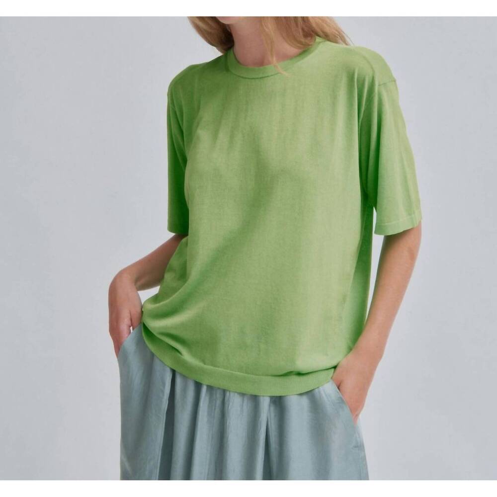 NEW SAYAKA DAVIS sheer knit tee in electric green